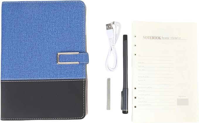 Digital Smart Pen and Notebook, Real Time Sync for Digitizing, Convert to Text, Offline Storage, Sharing Paper Notes, Smartpen Writing Set for Phones, Tablets, Study Notes (Blue)