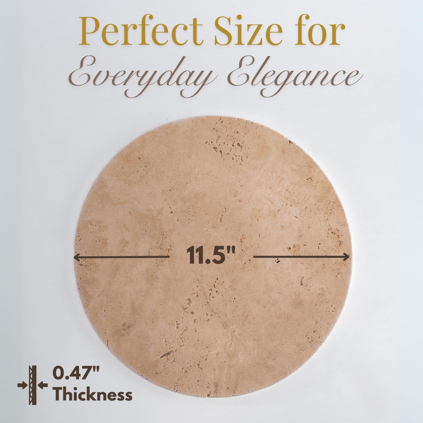 Handcrafted Travertine Tray – Bathroom Counter Organizer, Jewelry Tray, Perfume Organizer & Decorative Tray for Vanity Accessories, Coffee Table Decor & Bathroom Countertop,Stone Tray (Round, Natural)