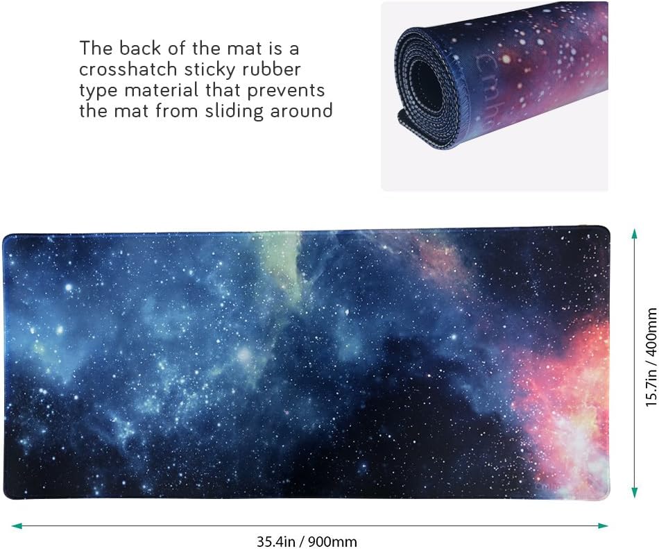 XXL Professional Large Mouse Pad & Computer Game Mouse Mat (35.4x15.7x0.1IN, 90x40 sky002)