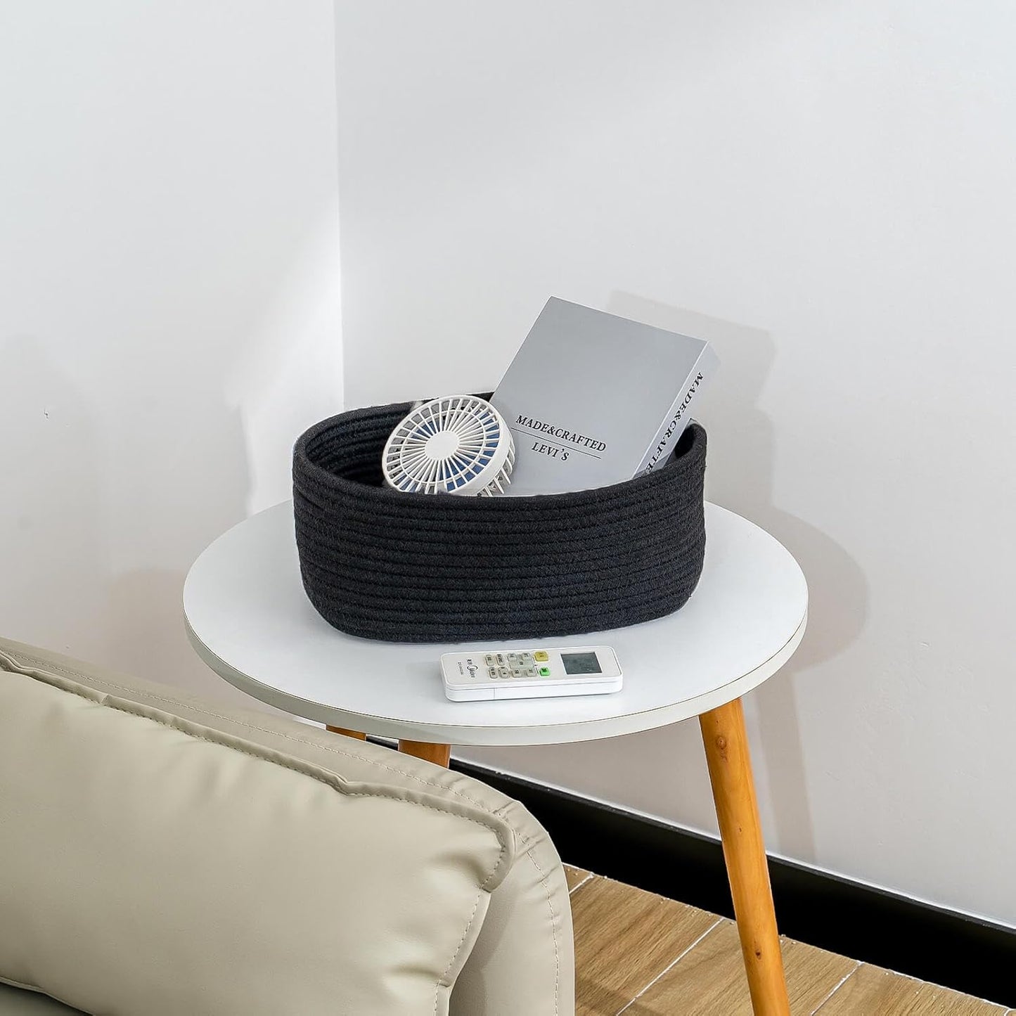 CubesLand Black Baskets Bins for Organizing,Small Woven Storage Baskets for Shelves,Cute Closet Cube Bins Set 3,Baby Nursery Toys Cube Bin,Home Decor Organization Storage