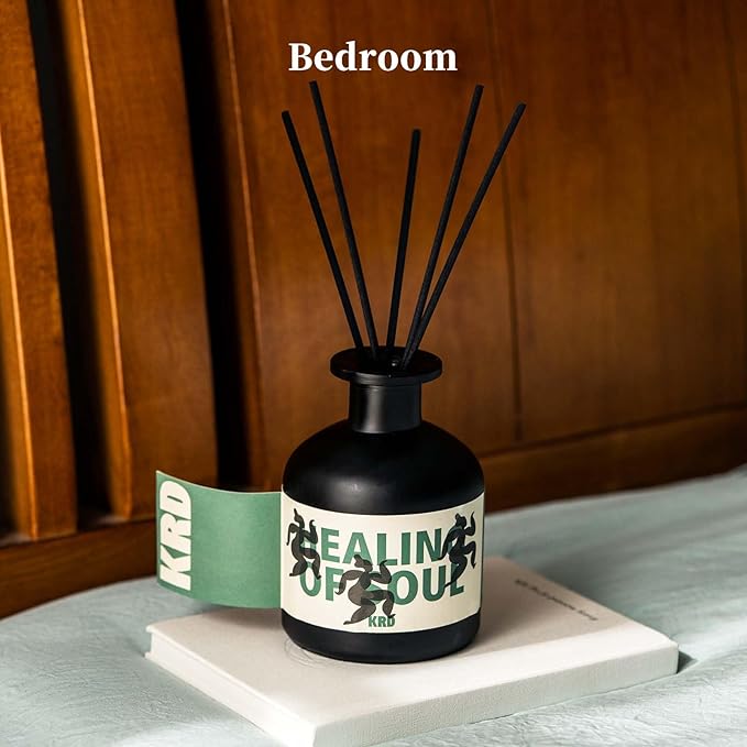 KRD 8.45 fl oz (250ml) Reed Diffuser Set, Premium Essential Oil Diffuser with 8 Natural Rattan Sticks, Long-Lasting Fragrance for Home Bathroom Decor, Cashmere Wood Chestnut
