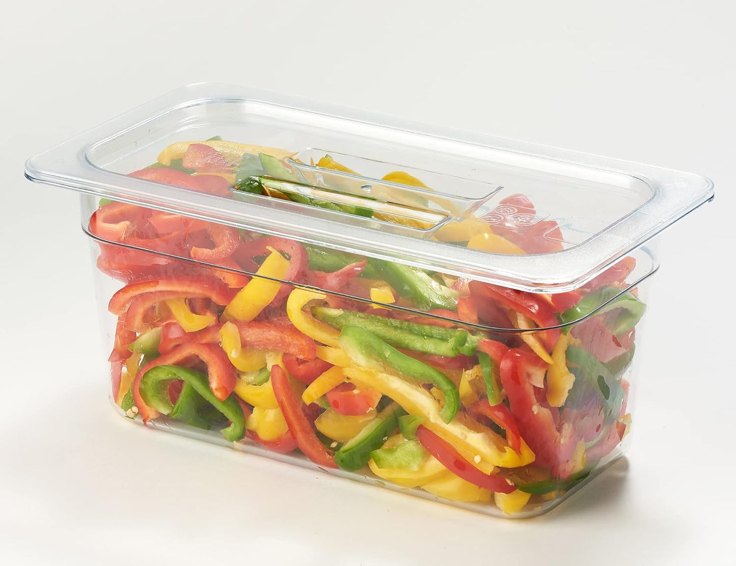 CURTA 6 Pack Food Pan Lids, 1/3 Size NSF Polycarbonate Cover with Handle, Plastic Clear