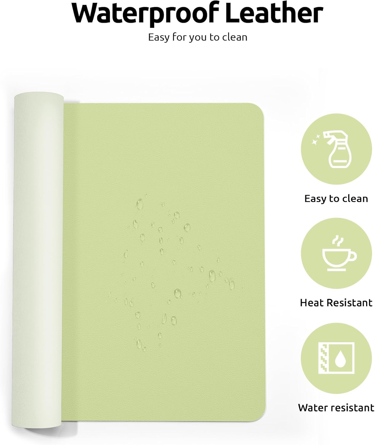 YSAGi Leather Desk Pad Protector, Office Desk Mat, Large Mouse Pad, Non-Slip PU Leather Desk Blotter, Laptop Desk Pad, Waterproof Desk Writing Pad for Office and Home (Peak Green, 23.6" x 13.8")