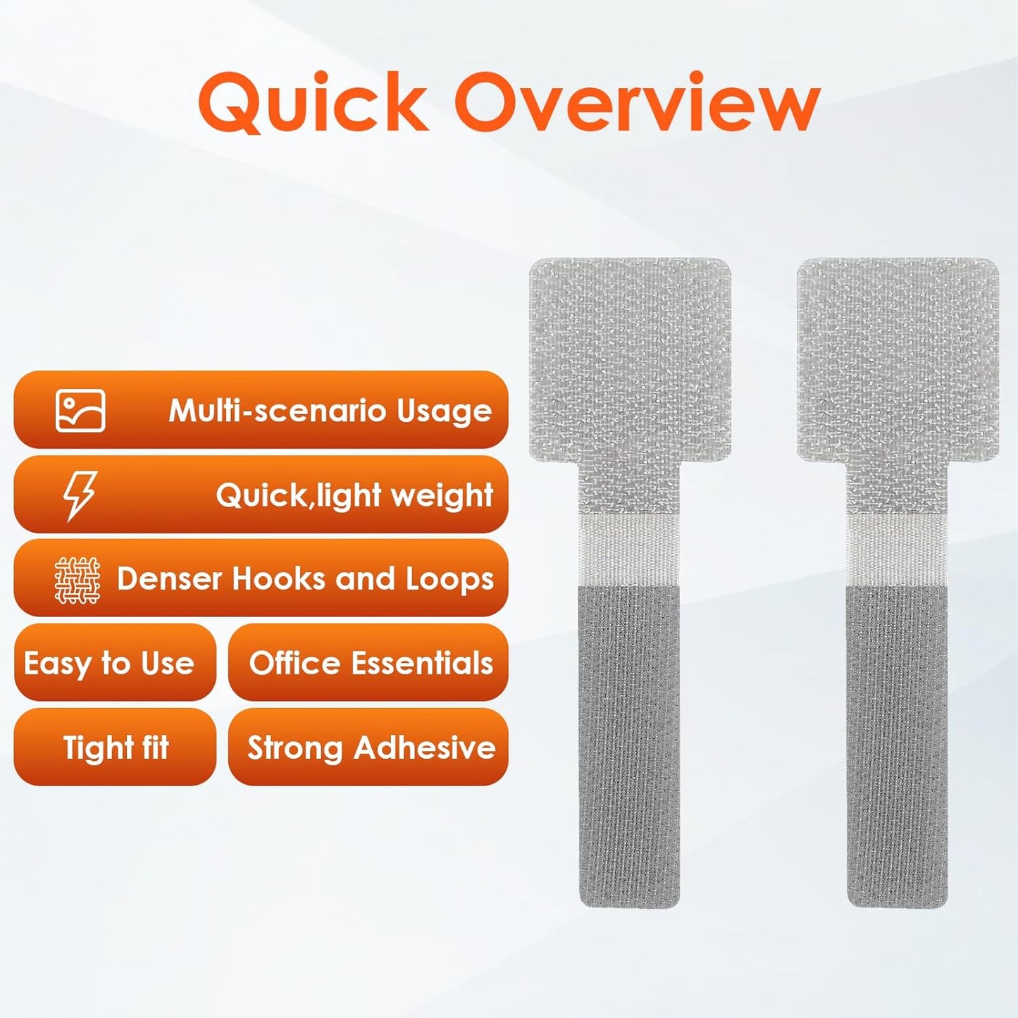 Cable Management Under Desk Cord Organizer, Cable Organizers for Cords, Hook and Loop Cable Ties, Adhesive Wire Straps, Reusable Cord Holder for Electronics & PC, Home & Office Essentials (40)