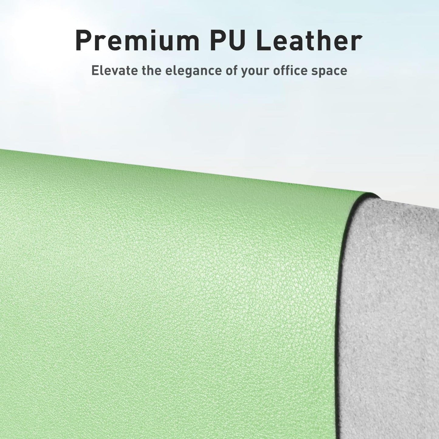 Aothia Leather Desk Pad Protector, Office Desk Mat, Large Mouse Pad, Non-Slip PU Leather Desk Blotter, Laptop Desk Pad, Waterproof Desk Writing Pad for Office and Home (48"x17", Foam Green)
