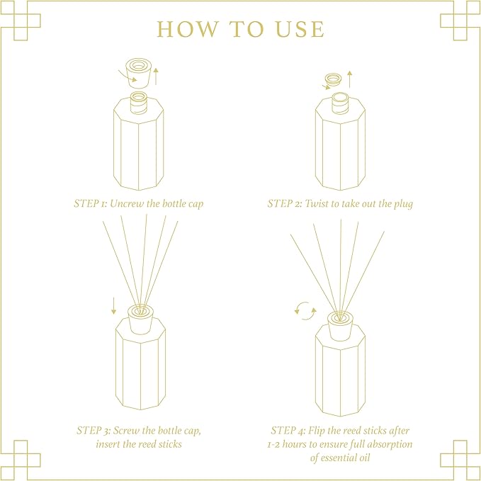 Reed Diffuser Set, 6.7 oz Vanilla Scented Reed Diffusers for Home with Sticks, Home Fragrance Oil Scent Diffuser for Bathroom, Decor & Gift