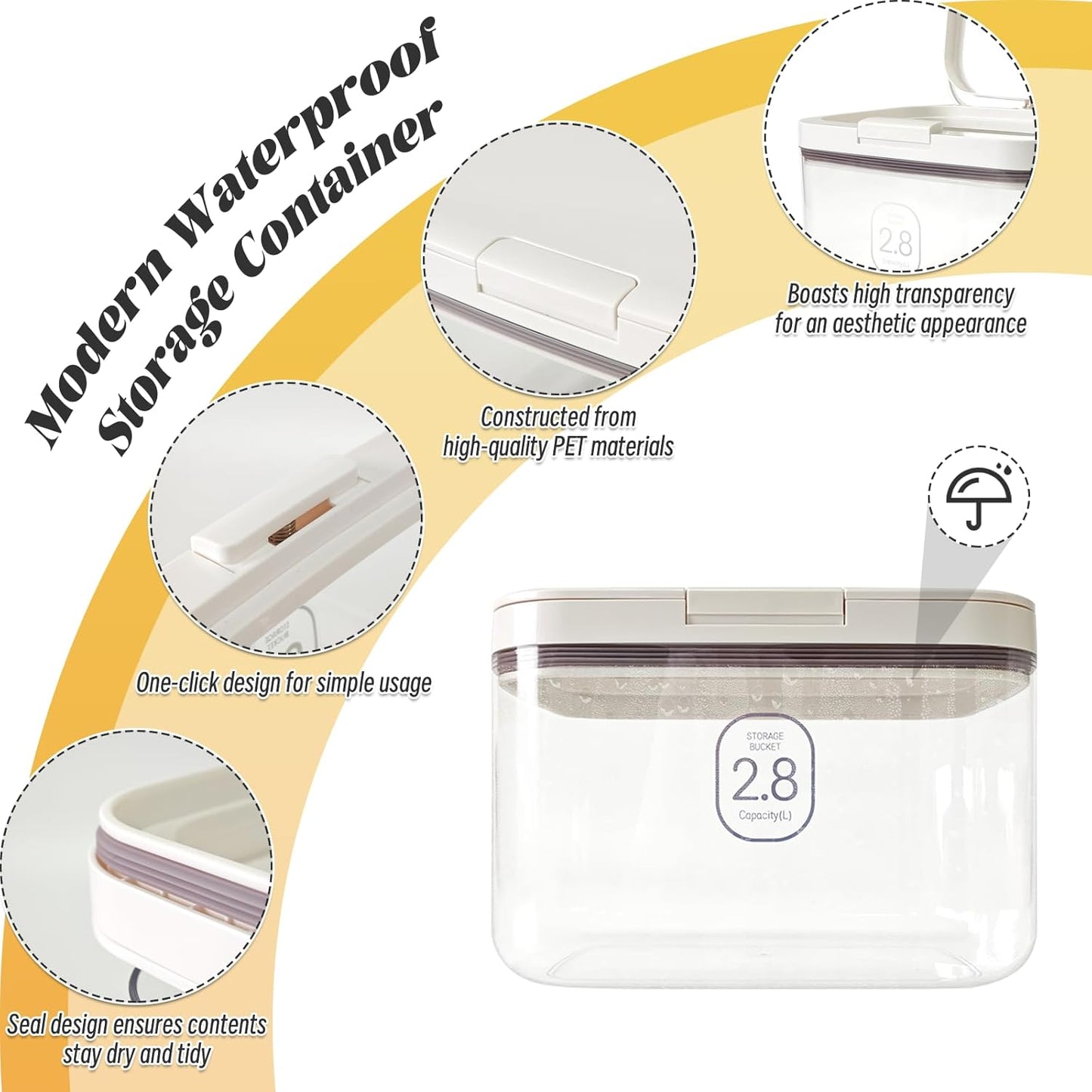 Laundry Pod Holder with Lid - Sealed Automatic Pop-Up Dispenser, 94oz/115 Pod Capacity, ABS/PP Durable Container for Laundry Room Organization, Multi-Purpose for Detergent Powder/Dryer Sheets