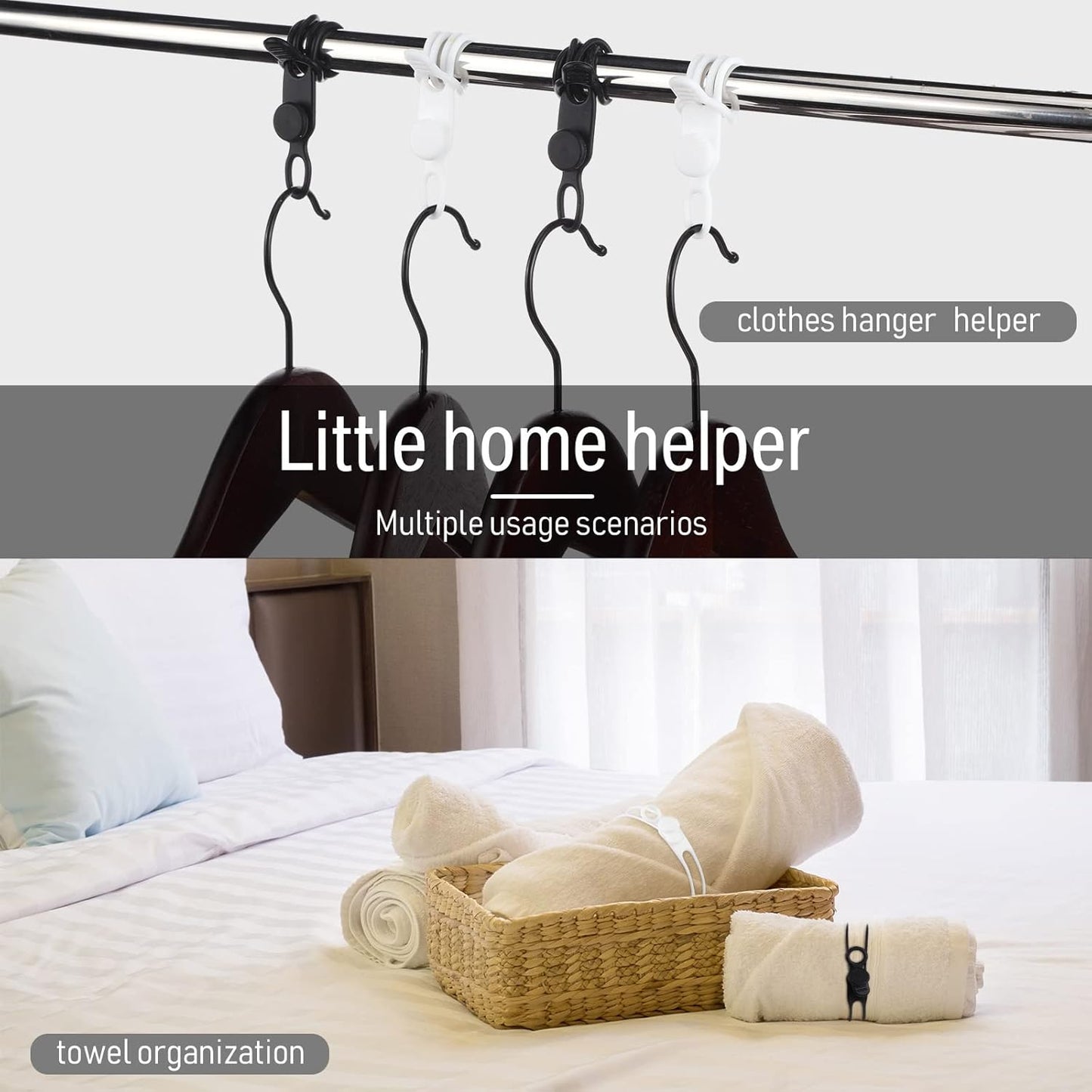 Nuanchu 40 Pcs Silicone Cable Ties Reusable Holder Adjustable Straps Multipurpose Charging Cable Organizer for Fastening Charging Cords Wires(7.1 Inch,Black, White)