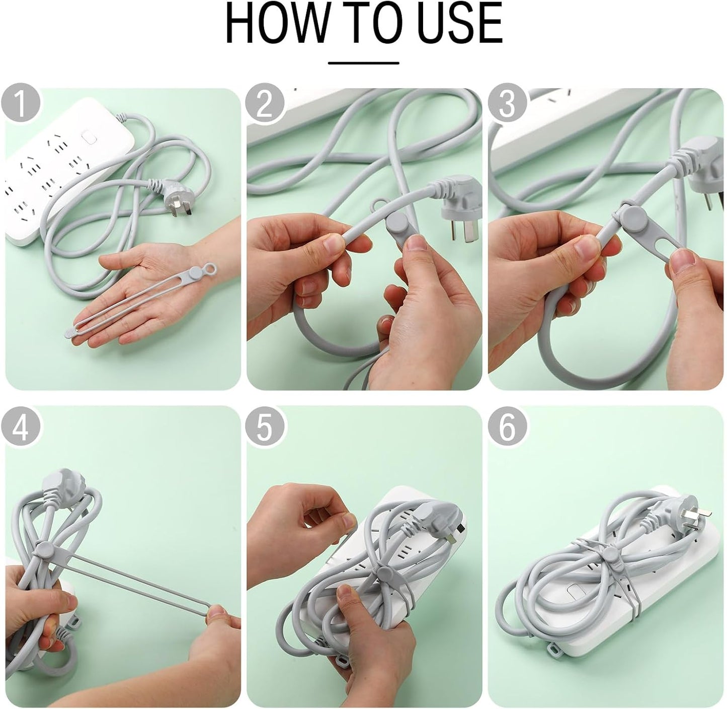 Nuanchu 40 Pcs Silicone Cable Ties Reusable Holder Adjustable Straps Multipurpose Charging Cable Organizer for Fastening Charging Cords Wires(7.1 Inch,Gray)