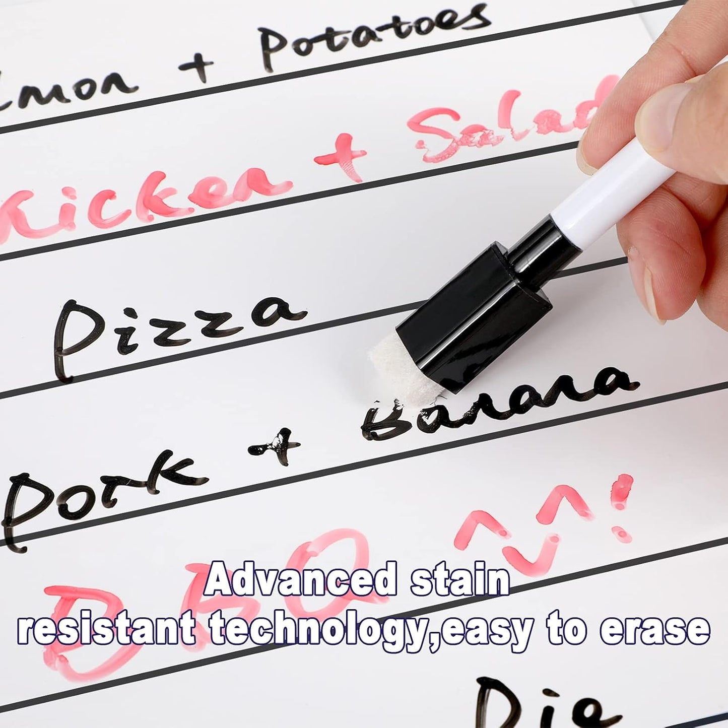 Outus 2 Pieces Magnetic Weekly Dry Erase Boards Erasable Weekly Calendars Whiteboard Planners with 2 Pieces Markers for Office School Supplies (Cute Style)