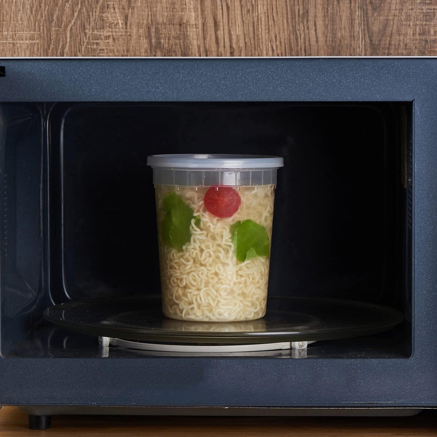 32oz Plastic Deli Containers, 240 Sets - Leakproof, Stackable, BPA Free, Microwavable, Freezer Safe