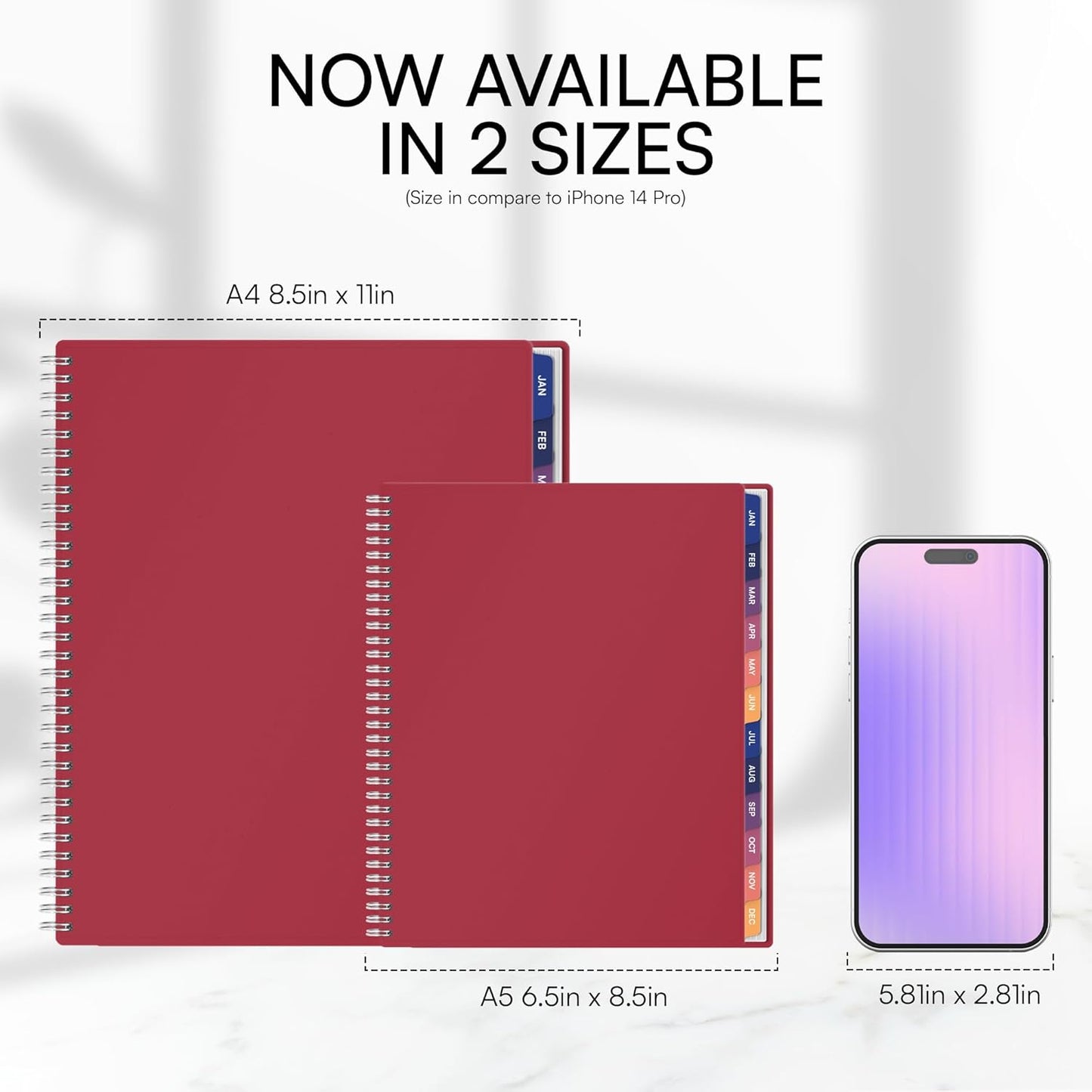 Ensight 2026 Appointment Book and Planner 8.5" x 11" Large Hourly Weekly Daily Schedule Book with Tabs, 15 Minute Time Slots, Maroon Calendar Organizer Jan 2026–Dec 2026 Appointment Planner - Maroon