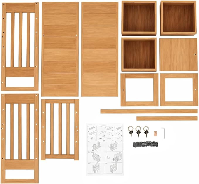 Bamboo Desk Shelves with 3 Drawers Office Desktop Storage Rack Desk Top Document Storage Organizer Rectangular Desktop File Holder Open Design for Office Home School 19.7 * 7.5 * 17.7in