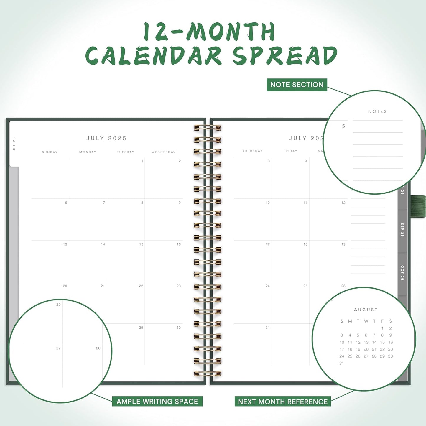 And Per Se Teacher Planner 2025-2026 Academic Year -Teacher Lesson Planner from July 2025 to June 2026, 8.5" x 11", Weekly & Monthly Planning for Teachers with Monthly Tabs, Stickers (Forest Green)