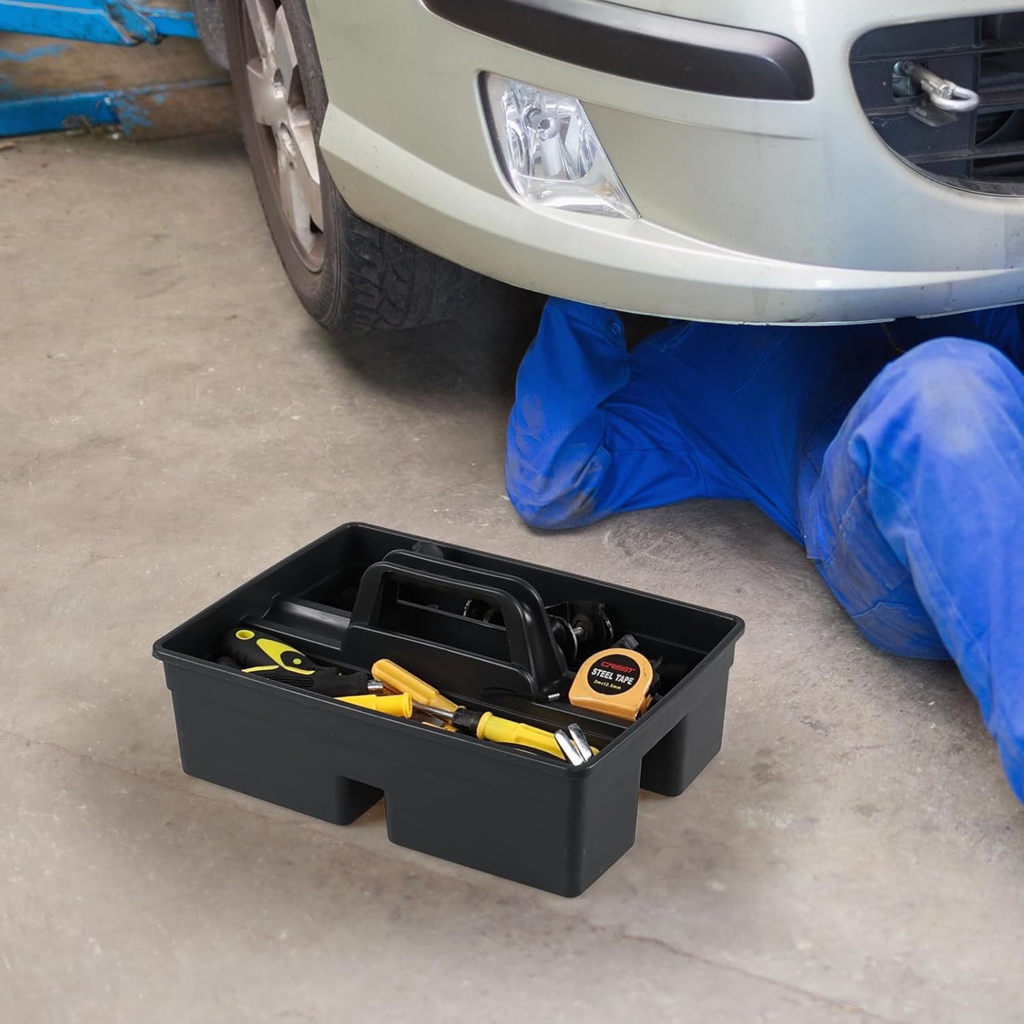 Asking 6 Pack Plastic Cleaning Caddy Organizer with Handle, Plastic Carry Caddy for Cleaning Supplies, Gray