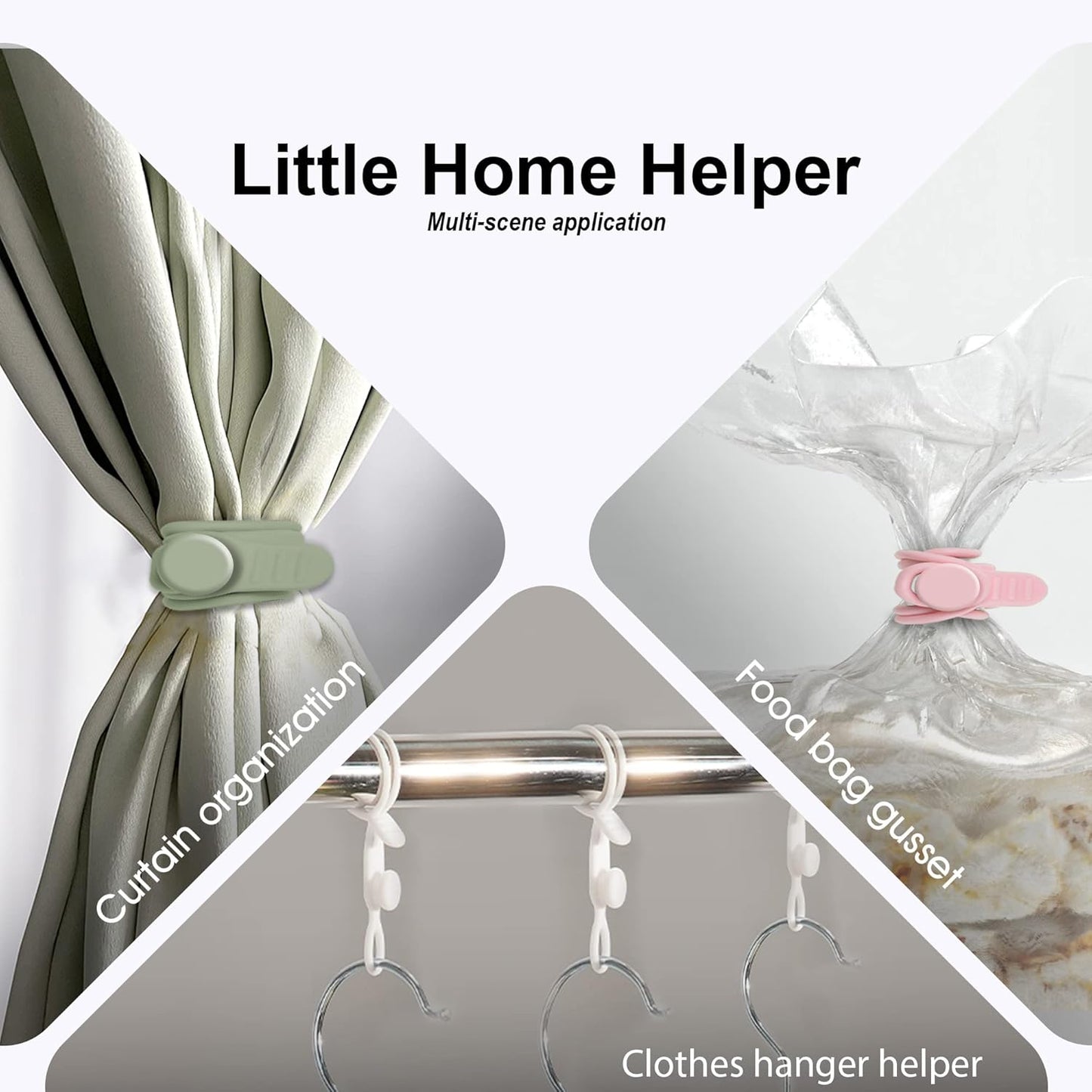 30Pcs Nearockle Silicone Cable Ties for Bundling Earphone, Phone Charger, Computer Cords, Reusable Cord Organizer Cable Management in Home,Office,Kitchen,School (6 Colors)