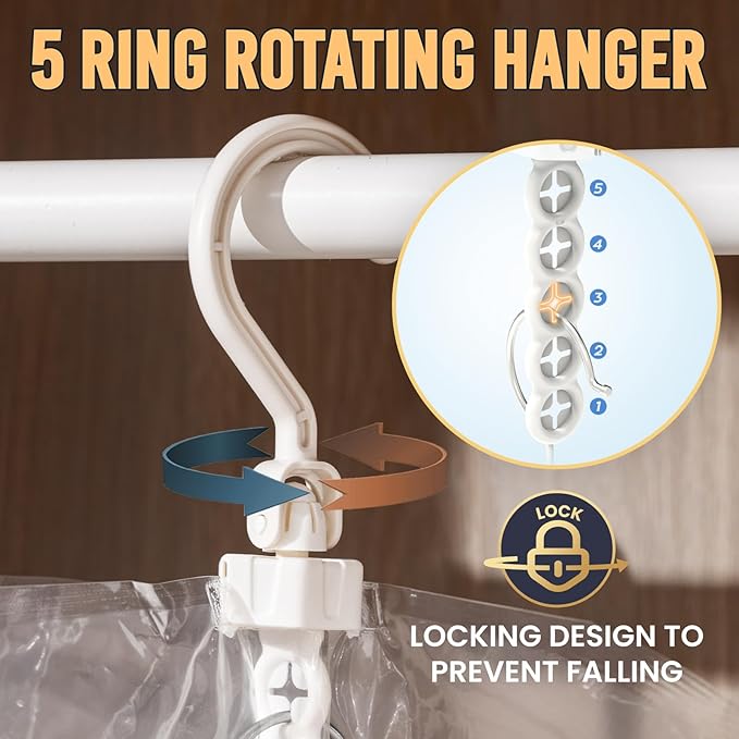 TAILI Hanging Vacuum Sealer Storage Space Saver Bags with Electric Air Pump for Clothing, for Coats, Closet Organizers, 2 Long 2 Short Clear