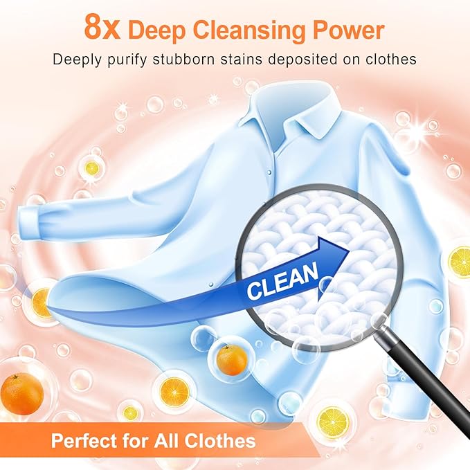 Laundry Detergent Sheets, 200 Loads Citrus Charm Scent Hypoallergenic Eco-Friendly, Biodegradable Plastic Free Liquidless Laundry Sheets Suitable for Sensitive Skin