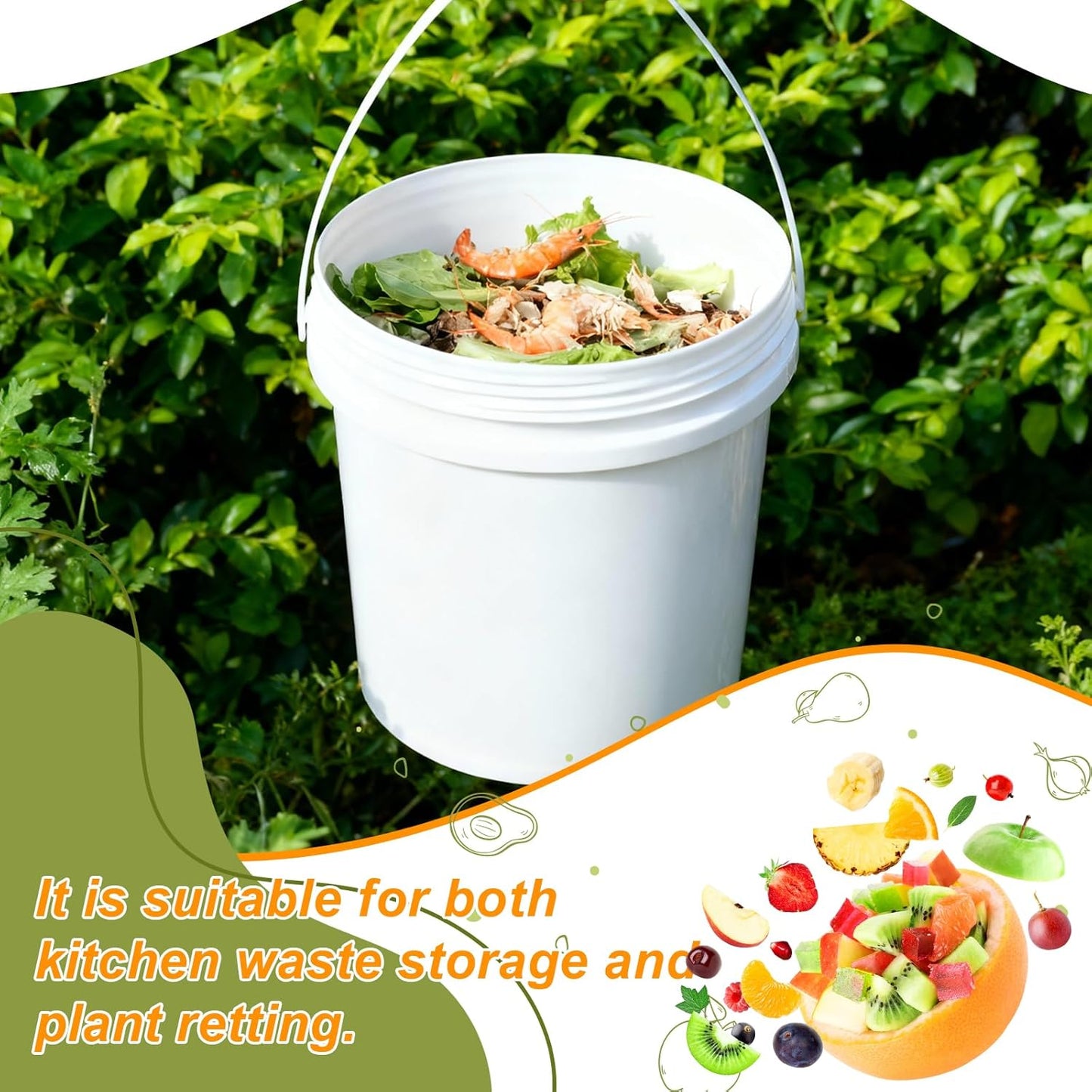 2.6 Gallon Plastic Bucket with Screw Lid 3 Pack - Food Grade Small Storage Bucket for Water, Food, Paint, Cleaning Supplies (BPA-Free, Stackable)