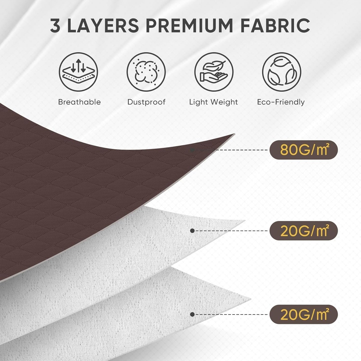 BALEINE 2 Pack Clothes Storage Bags, 24 Gallon Storage Containers with Reinforced Handle, Sturdy Zipper, Closet Organizer for Blanket, Comforter, Pillow, Bedding (Brown, 2 Pack)