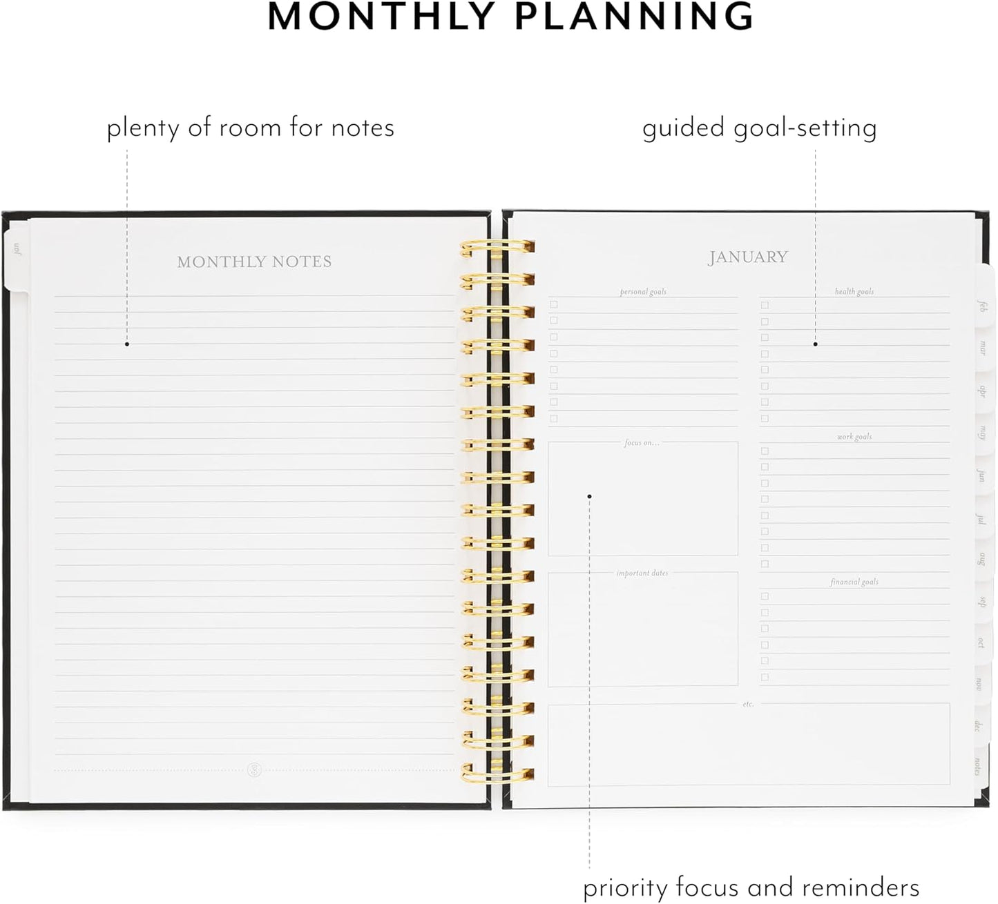 Sugar Paper 2026 Signature Spiral Planner, Weekly and Monthly, January to December, 7.5" x 9.25", Calendar for Women, Matte Paper Hardcover, Spiral Bound, Pocket for Storage,12 Month, Dusty Blue