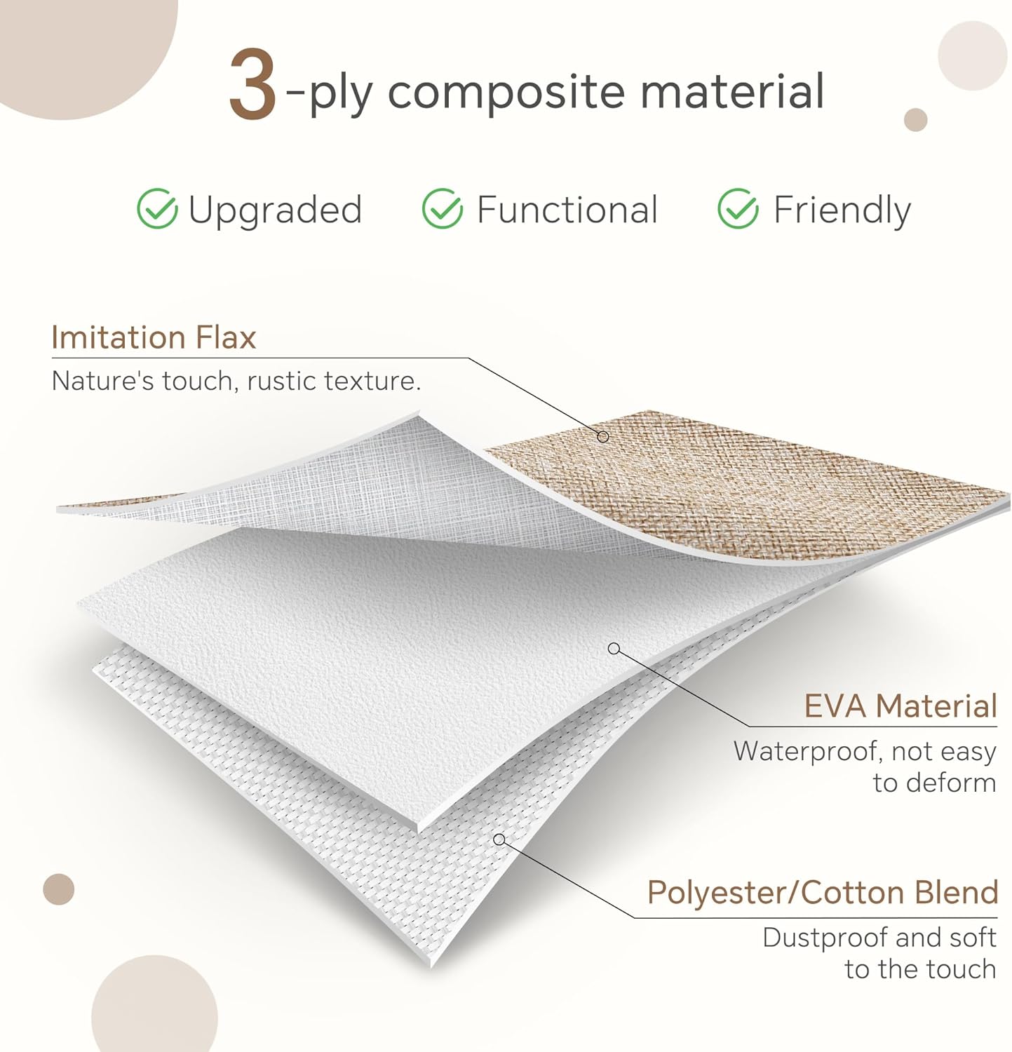 Cube Storage Baskets 6 Pack, 11x11 inch Foldable Cube Storage Bins with Leather Handles for Shelf Closet Nursery Toys (White/ Khaki)