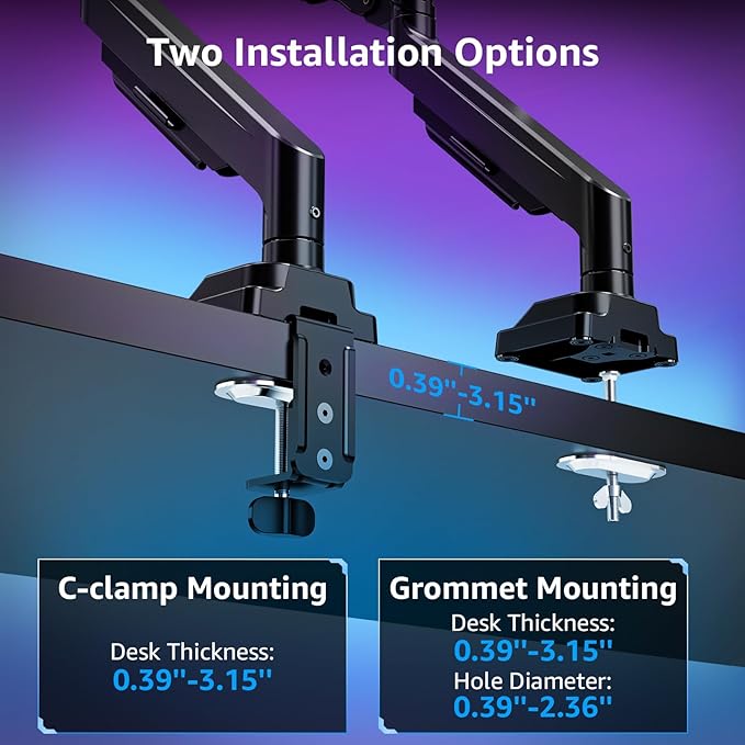 MOUNTUP Ultrawide Monitor Arm for 22-43 inch Curved Screen, Holds 2.2 to 33 lbs, Heavy Duty Monitor Desk Mount, Adjustable Gas Spring Arm, Computer Monitors Stand for Desk, VESA Mount