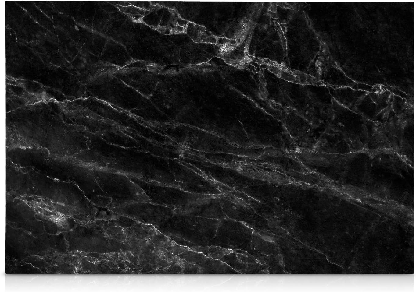 Navaris Magnetic Dry Erase Board - 16 x 24 inches Decorative White Board for Wall with Design, Includes 5 Magnets and Marker - Black Marble