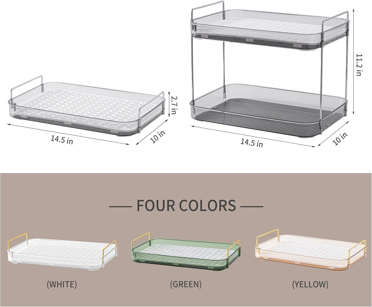 Coffee Bar Accessories,Station Organizers,Large Capacity Storage with Drain Board,Whisky Tray,Mug Tea Cup Holder Coffee Bar Organizer,Smoky Gray