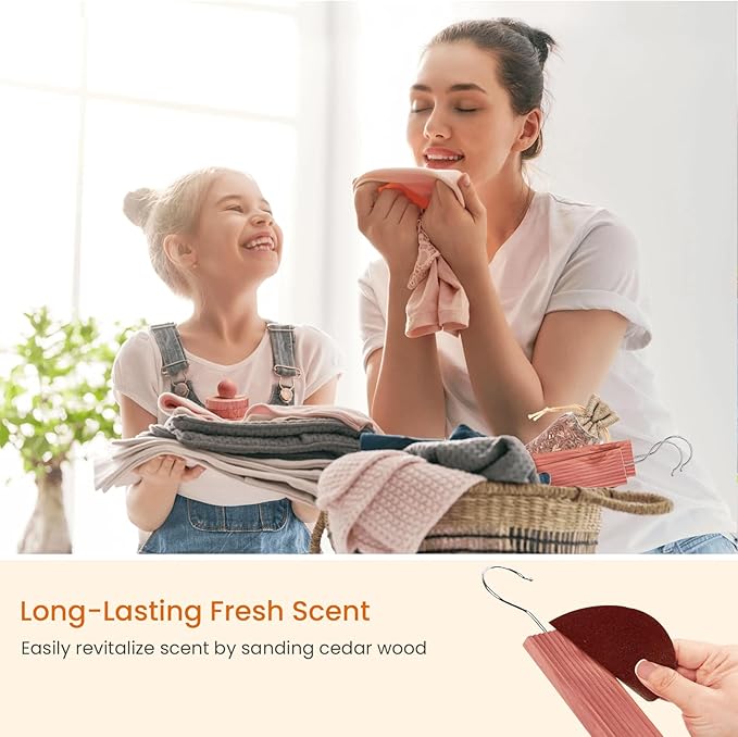 Homode Cedar Blocks for Clothes Storage, Set of 30, Cedar Chips for Closets and Drawers, Aromatic Cedar Wood Balls and Cedar Sachets, Cedar Closet Freshener