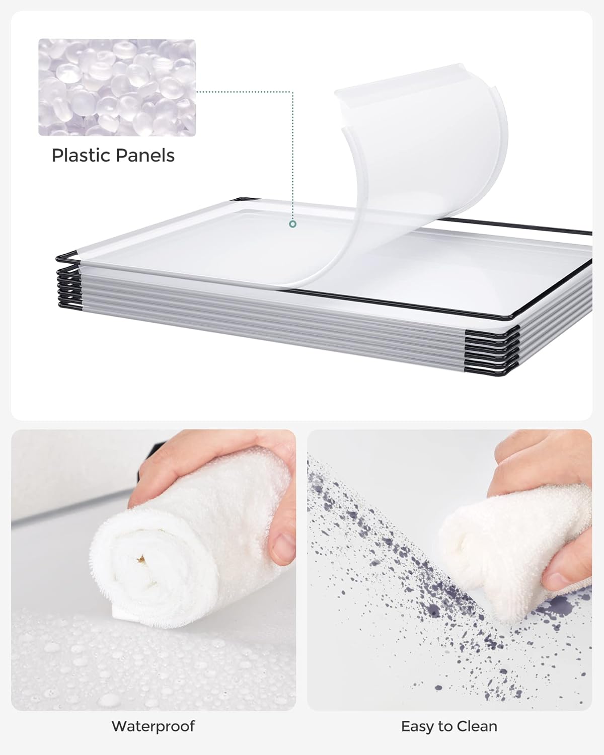 SONGMICS Cube Storage Organizer, Set of 16 Plastic Cubes, Book Shelf, Closet Organizers and Storage, Room Organization, Bedroom Living Room, 12.2 x 48.4 x 48.4 Inches, White ULPC44L