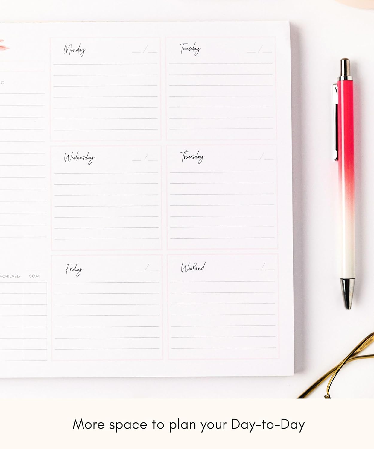 Lamare Weekly Planner Notepad – Premium Undated Weekly To Do List Notepad for School, Home & Office Desk To Do List and Productivity Planning Pad