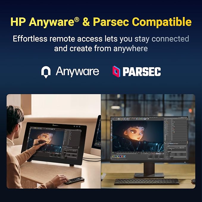 Xencelabs Pen Display 24+ Industry-First Pen Display with Calman Ready, Drawing Tablet with 4K Screen Monitor, Graphic Display with 44 Customizable Quick Keys, 2 Battery-Free Pens for Win/Mac/Linux