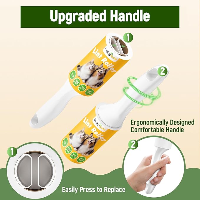 Lint Roller for Pet Hair Extra Sticky, 800 Sheets with 4 Durable Handles and Strong Paper Refills, Pet Hair Roller for Dogs and Cats, Lint Remover for Clothes, Carpet, and Furniture
