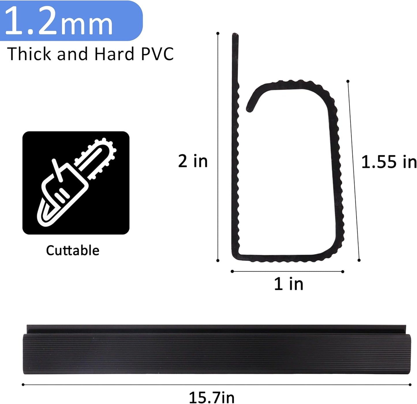 3 Pack Self-Adhesive Under Desk Cable Organizer, Under Desk Wire Hider, Cord Management, Black