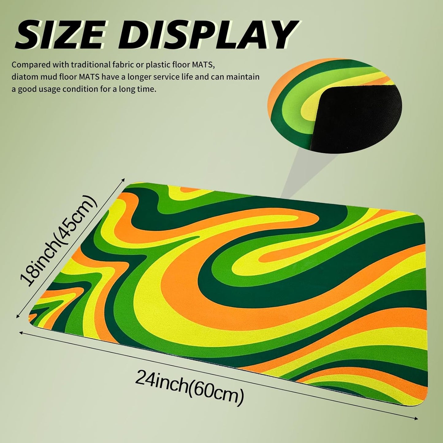 Large stone kitchen countertop drying mat, instant drying stone mat, foldable water-absorbent diatomaceous earth drying mat for kitchen plates, cups, (Geometry, 24*16)