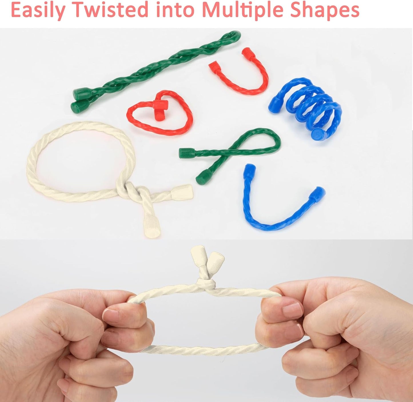 8PCS Silicone Cable Ties 12 Inch Reusable Twist Ties Steel-Core Cable Tie Straps Organizer All Purpose Bendable Cord Tie for Indoor Outdoor Bundling Holding Securing and Wrapping Cables (White)