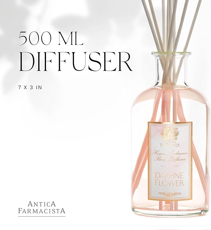 Antica Farmacista Home Ambiance Diffuser - Long-Lasting Reed Scent Diffuser - Luxury Room Freshener Gift - Daphne Flower, 16.9 fl oz