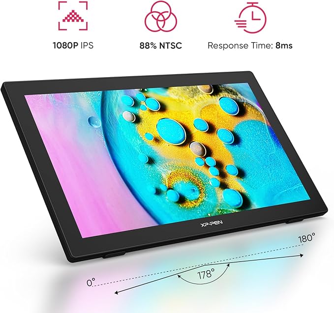 XPPen 21.5 Inch Drawing Tablet with Screen 122% sRGB, Artist 22 2nd IPS Graphics Tablet with 8192 Levels Battery-Free Stylus, Pen Display with Adjustable Stand, AG Film for Windows, Mac, Chrome, Linux