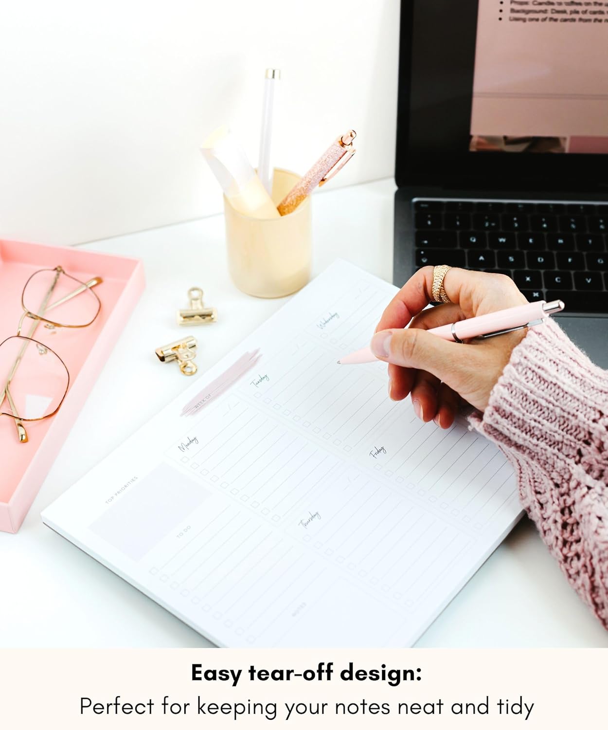 Lamare Weekly Planner Notepad – Premium Undated Weekly To Do List Notepad for School, Home & Office Desk To Do List and Productivity Planning Pad