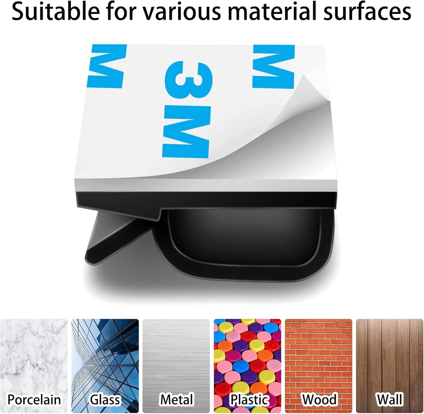 65 Pcs Cable Clips, Adhesive Cable Organizer Cord Holder Wire Clip Wire Management Self Adhesive Hooks Wire Holder for Office, Home(Black, 65PCS -Large)