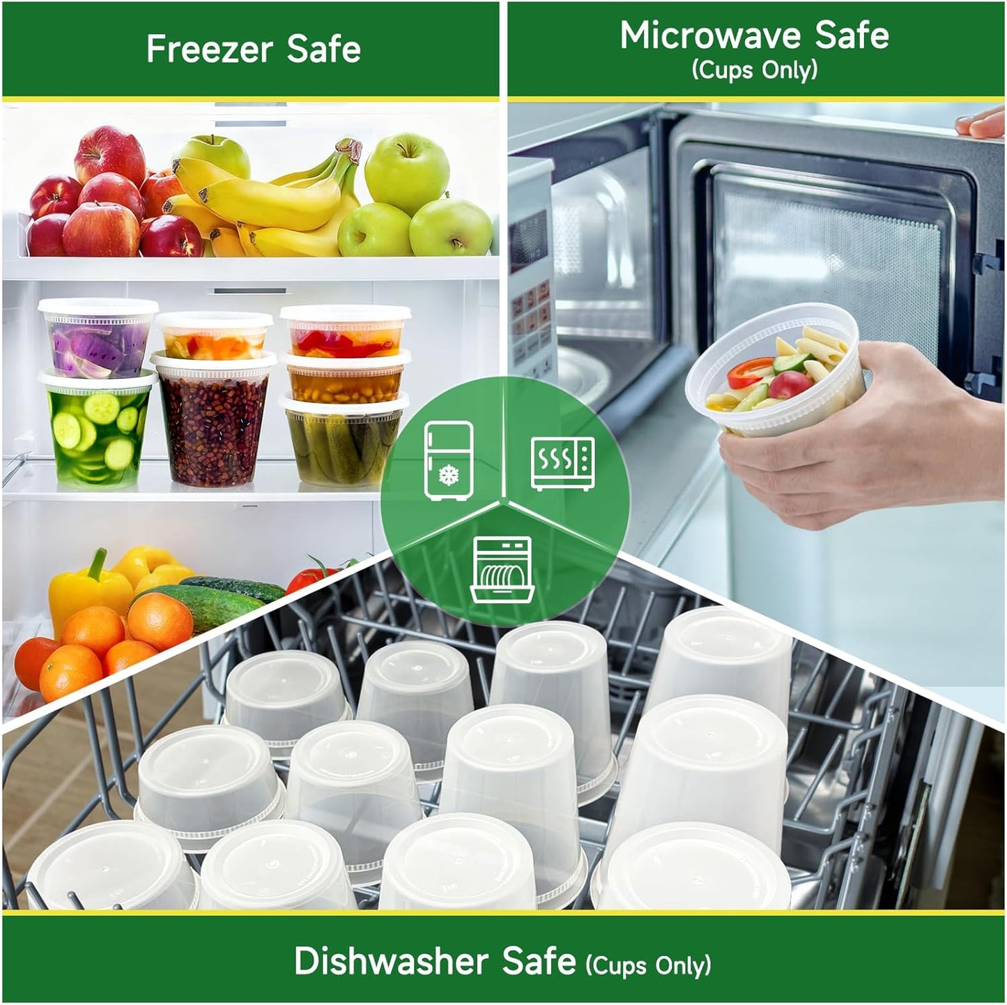 50 Set 32 oz Deli Containers with Lids, Leak-Proof BPA Free Plastic Take Out Bowls, Food Storage Containers for Takeout Meal Prep Storage, Freezer, Microwave & Dishwasher Safe