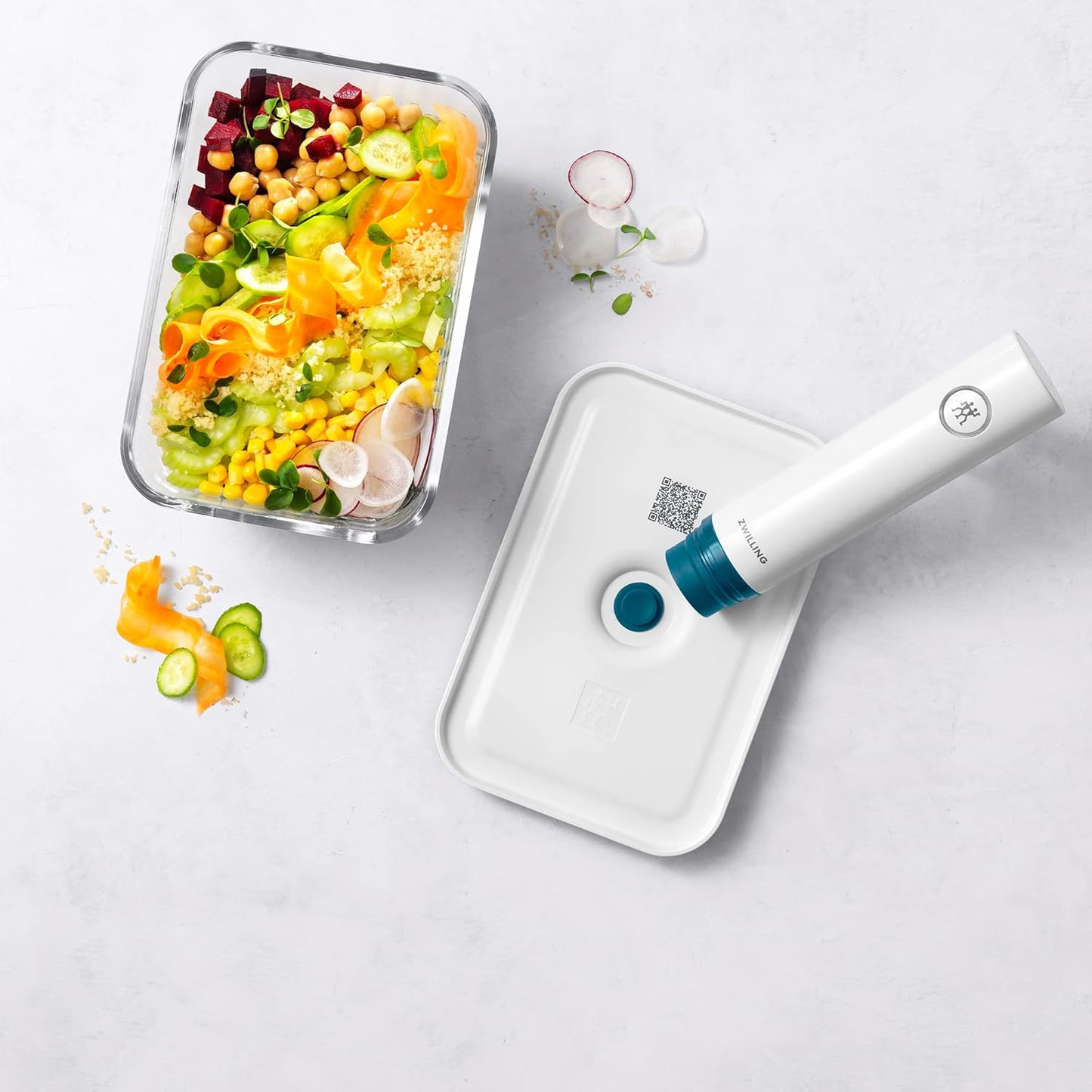 ZWILLING Fresh & Save Airtight Glass Food Storage Containers with Lids, Meal Prep Containers, Large, La Mer