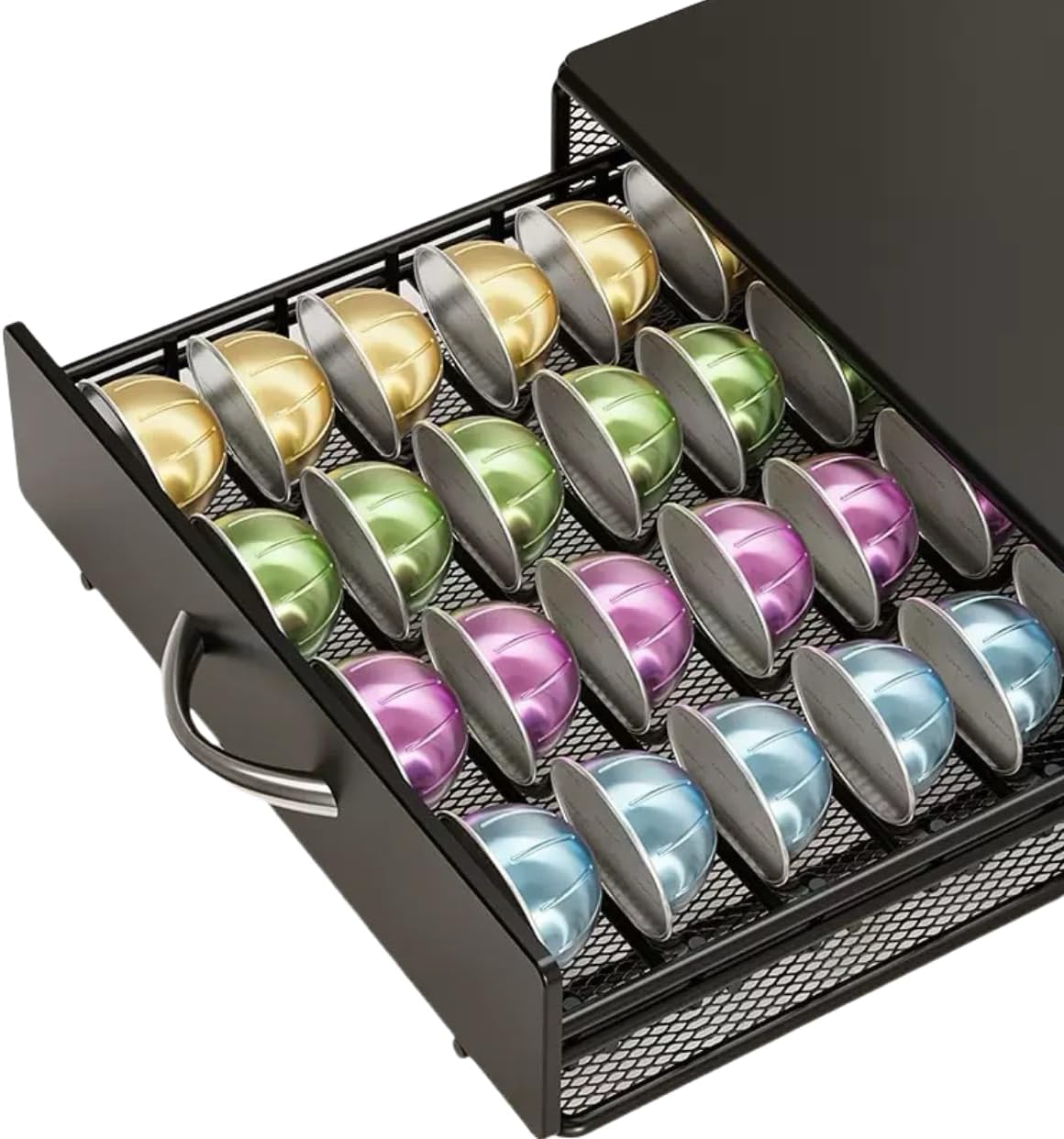 40 Coffee Pod Drawer, K Cup Holder，Coffee Capsule Storage Organizer，Black