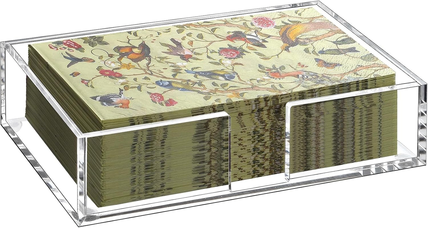 Acrylic Guest Towel Holder Tray for Bathroom, Clear Counter Rectangular Bathroom Napkin Holder for Ktichen, Modern Disposable Hand Towel Holder Tray for Home, Bar, Hotel, Office