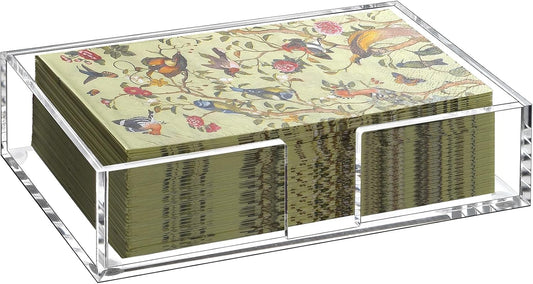 Acrylic Guest Towel Holder Tray for Bathroom, Clear Counter Rectangular Bathroom Napkin Holder for Ktichen, Modern Disposable Hand Towel Holder Tray for Home, Bar, Hotel, Office