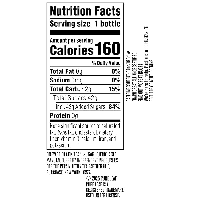 Pure Leaf Iced Tea, Sweet Tea, Real Brewed Tea, 18.5 Fl Oz Bottles (Pack of 12)