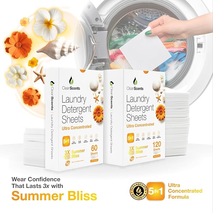 CleanScents Laundry Detergent Sheets (60 Sheets) (Summer Bliss)