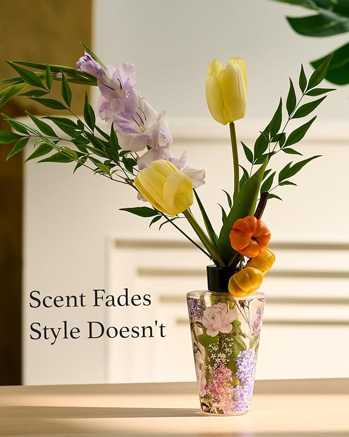 M&SENSE Moonlight Tuberose Reed Diffuser Set - 8.79fl oz Home Fragrance Non-Toxic Essential Oil Diffuser with Sticks, Air Freshner Gifts for Her or Him