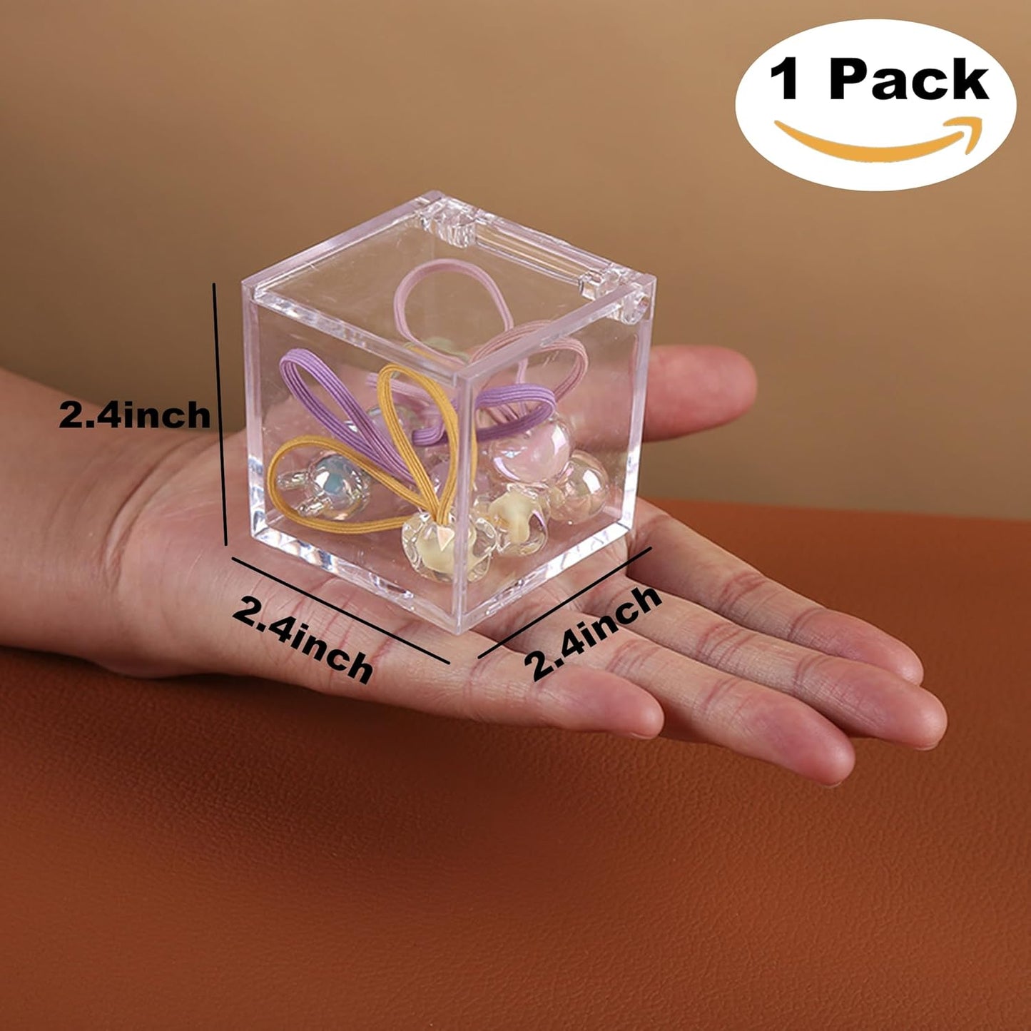 KissYou Acrylic Box with Lid Clear Square Cube Face Towel Storage Box Desk Organizers Aesthetic Hair Accessories Gift Box